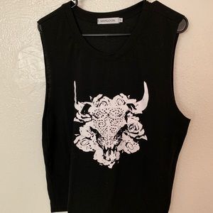 Black skull tank